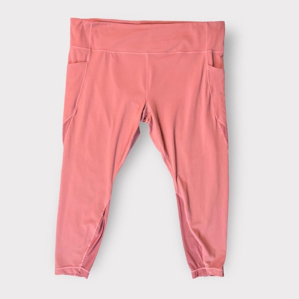 Athleta Mauve Pink Mesh Details Capri Cropped Leggings Women Size 2X